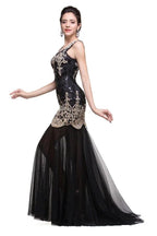Black Scoop Sweep-length Mermaid Formal Dresses by misshow.com