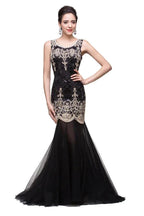 Black Scoop Sweep-length Mermaid Formal Dresses by misshow.com