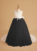 Dream Princess Sleeveless Detachable Train Flower Girl Dress - photo 2