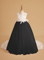 Dream Princess Sleeveless Detachable Train Flower Girl Dress - photo 2