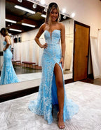 Alexandria |Mermaid Sweetheart Lace Prom Dress with Detachable Sleeves by KissProm