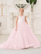 Elegant A-Line Princess Sleeveless Tulle Flower Girl Dress