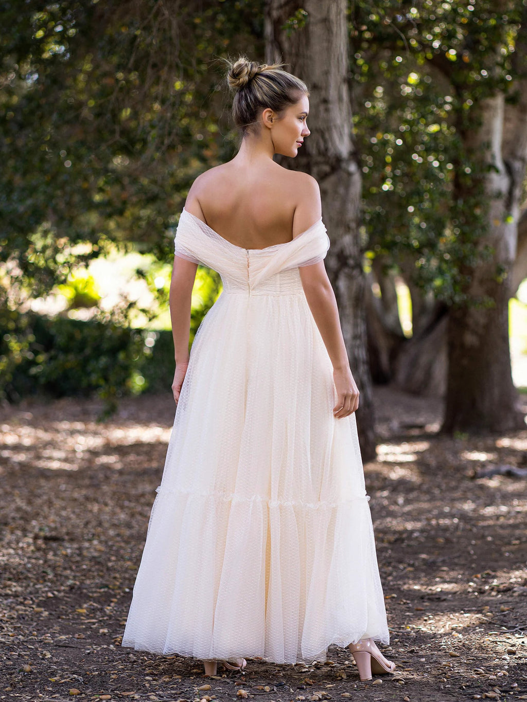 Boho A-line Off-Shoulder Tulle Prom Dress by Anne of Brittany