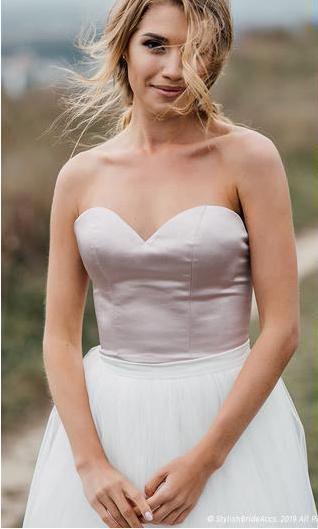 Abito da sposa boho con schiena bassa scoperta, abito nuziale separato, abito da sposa WD499