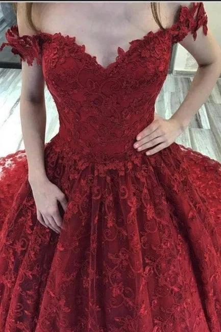 Bungudry Off-the-shoulder A-Line Wedding Dresses With Lace by misshow.com