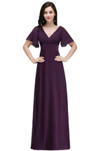 Burgundy Floor-length A-line Chiffon Prom Dress by misshow.com