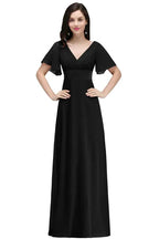 Burgundy Floor-length A-line Chiffon Prom Dress by misshow.com