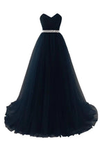 Burgundy Tulle A-line Sweetheart Prom Dress by misshow.com