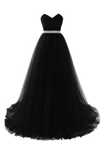 Burgundy Tulle A-line Sweetheart Prom Dress by misshow.com