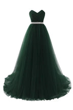 Burgundy Tulle A-line Sweetheart Prom Dress by misshow.com