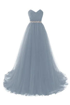 Burgundy Tulle A-line Sweetheart Prom Dress by misshow.com