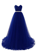 Burgundy Tulle A-line Sweetheart Prom Dress by misshow.com