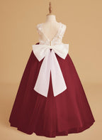 Dream Princess Sleeveless Detachable Train Flower Girl Dress
