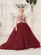 Elegant A-Line Princess Sleeveless Tulle Flower Girl Dress - photo 2