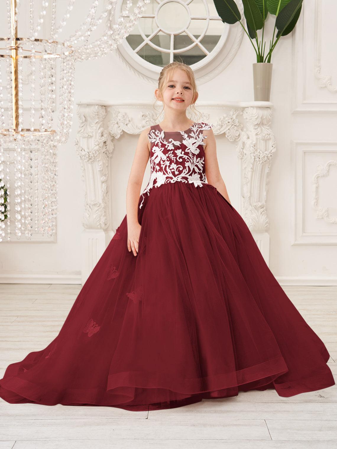Elegant A-Line Princess Sleeveless Tulle Flower Girl Dress - photo 2
