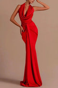 Sleeveless Halter Mermaid Prom Dress with Daring Open Back by BIZTUNNEL