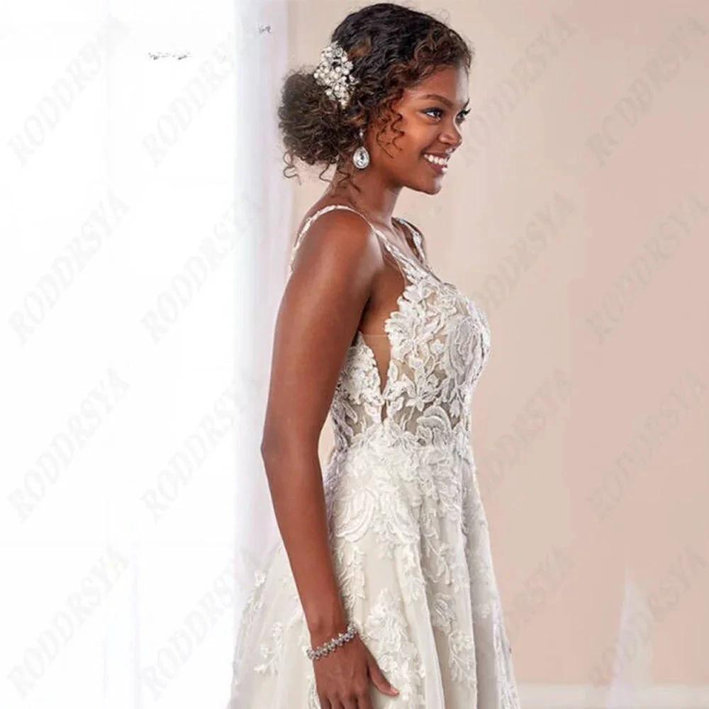 Boho Wedding Dresses Spaghetti Straps A-Line Applique Bride Gowns Sexy Backless Sleeveless Tulle robe de mariée by payinti