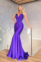 Elegant Long Sweetheart Satin Mermaid Evening Prom Dress by BIZTUNNEL