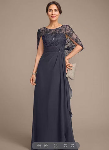 Tibetan blue lace shawl dress