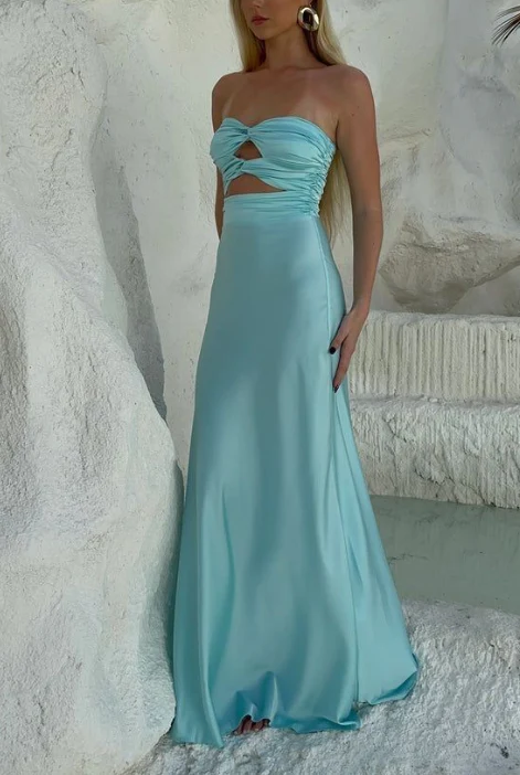 Sexy Strapless A Line Prom Dress Long Party Evening Dress Y7494 Hover Image
