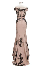 Cap Sleeves Mermaid Long Off-shoulder Applique Prom Dresses by misshow.com
