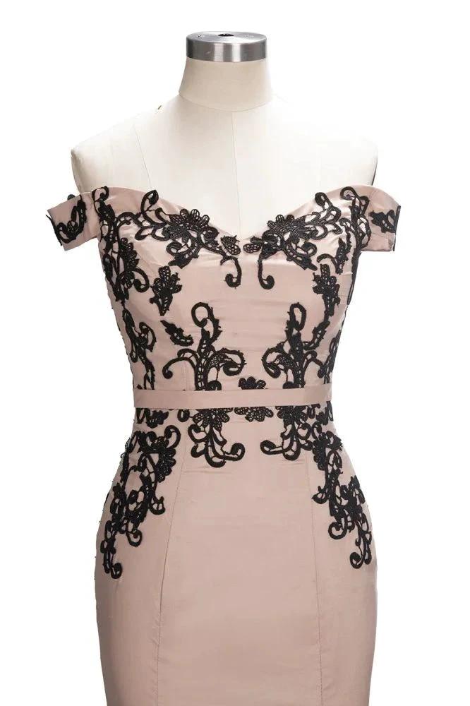 Cap Sleeves Mermaid Long Off-shoulder Applique Prom Dresses by misshow.com