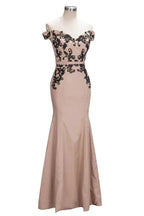 Cap Sleeves Mermaid Long Off-shoulder Applique Prom Dresses by misshow.com