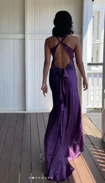 Purple V Neck Backless Evening Dress Long Prom Dress Party Dress Y7520 by simplepromdress