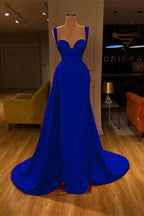 Stunning Long Sweetheart Mermaid Satin Prom Dresses with High Slit by BIZTUNNEL