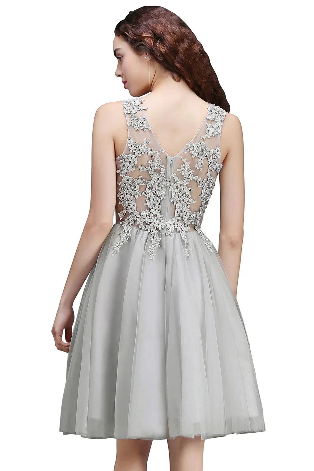 Charming A-Line Scoop Sleeveless Appliques Lace Short Bridesmaid Dresses by misshow.com