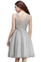 Charming A-Line Scoop Sleeveless Appliques Lace Short Bridesmaid Dresses by misshow.com