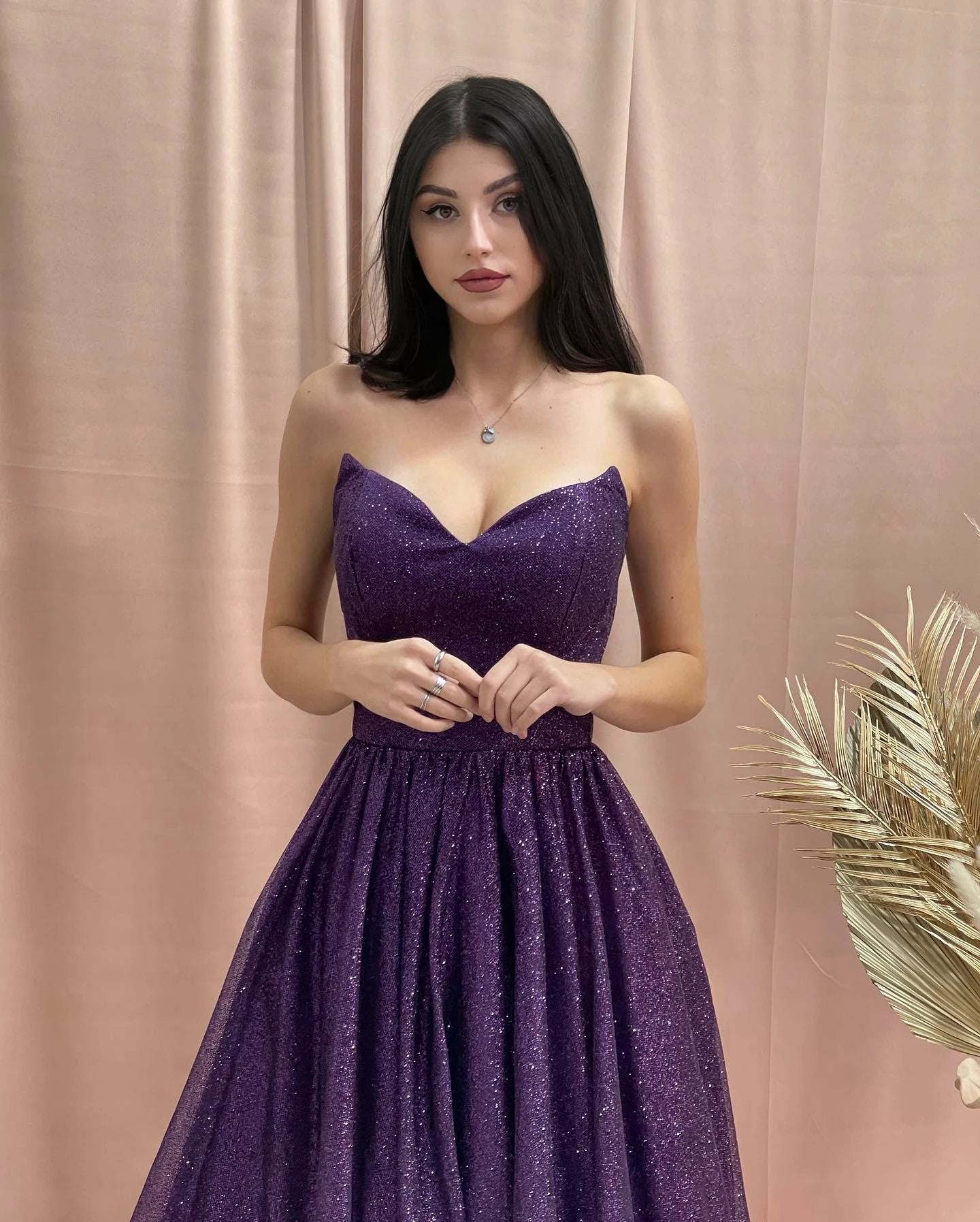 charming a-line strapless sleeveless sequined satin prom dress by misshow.com