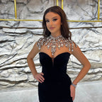 Charming Black Ankle-Length V-Neck Sleeveless Mermaid Prom Dress by misshow.com