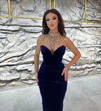 Charming Black Ankle-Length V-Neck Sleeveless Mermaid Prom Dress by misshow.com