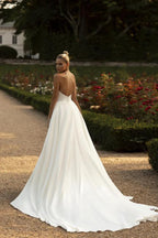 Charming Ivory Long Mermaid Sweetheart Satin Wedding Dresses with Slit by BIZTUNNEL