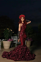 Charming Long Mermaid Sleeveless High Collar Prom Dress by misshow.com
