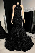 Charming Long Mermaid Sleeveless High Collar Prom Dress by misshow.com