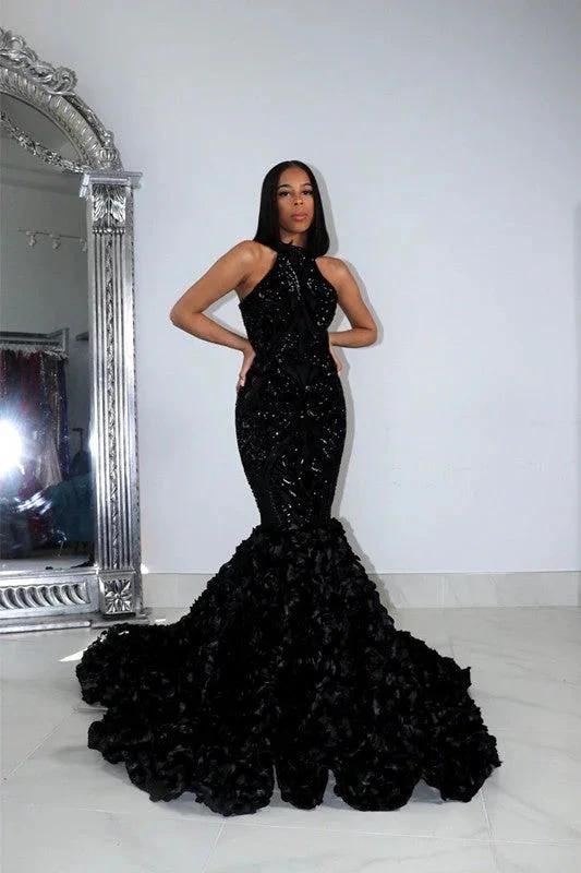 Charming Long Mermaid Sleeveless High Collar Prom Dress by misshow.com