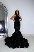Charming Long Mermaid Sleeveless High Collar Prom Dress by misshow.com