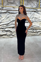 Charming Long Mermaid Sweetheart Velvet Sleeveless Formal Prom Dresses by BIZTUNNEL