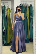 Charming Long Sweetheart Speghetti Strap Satin Split Front Prom Dress by misshow.com