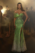 Charming Long Sweetheart Split From Sleeveless Mermaid Prom Dress With Beading by misshow.com