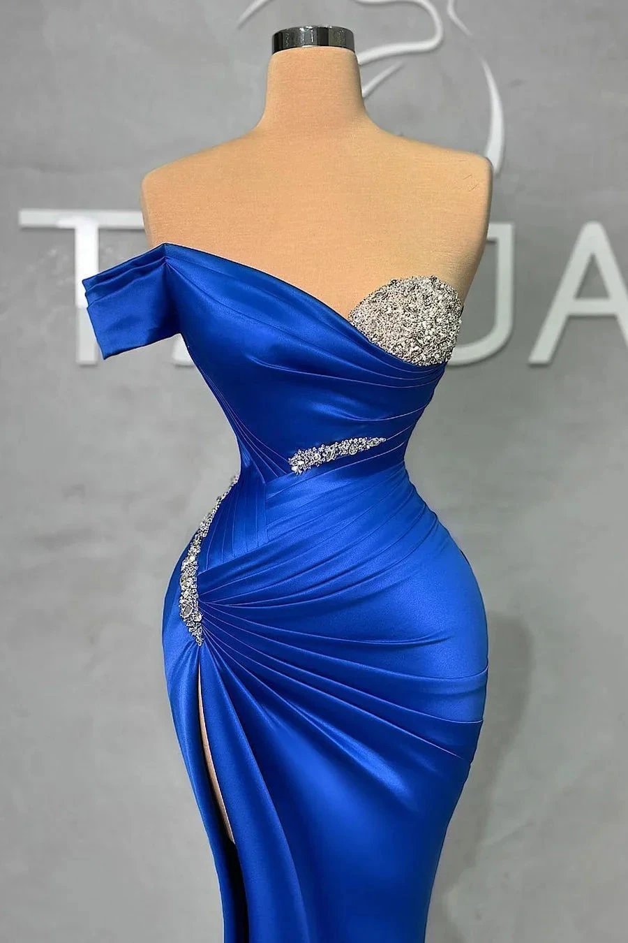 Charming Long Sweetheart Split Mermaid Prom Dress With Beading by misshow.com