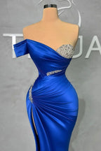 Charming Long Sweetheart Split Mermaid Prom Dress With Beading by misshow.com