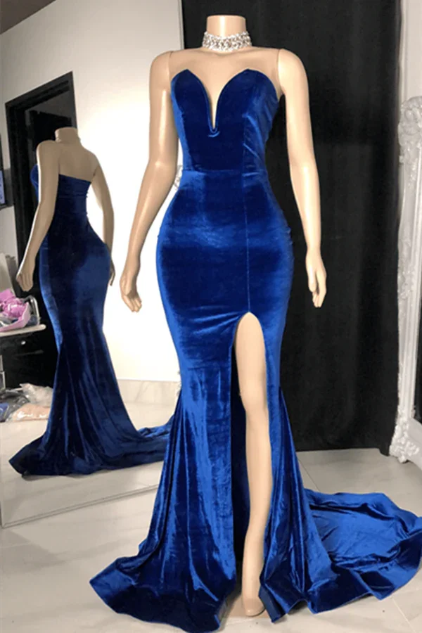 Charming Sleeveless Sweetheart Split Front Long Mermaid Prom Dress by misshow.com