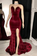 Charming Sleeveless Sweetheart Split Front Long Mermaid Prom Dress by misshow.com