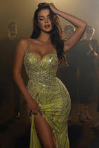 Charming Sweetheart Spaghetti Strap Split Front Mermaid Prom Dress by misshow.com