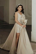 Chic Floor Length Sweetheart Sleeveless A-Line Sequined Prom Dress with Split by misshow.com
