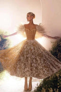 Chic Off-the-shoulder Ankle Length Sweetheart Lace Wedding Dress by misshow.com