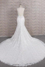 Chic Spaghetti Strap Appliques Mermaid Elegant Wedding Dresses by misshow.com